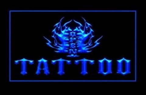 Flame Tattoo Open Piercing Design LED Neon Sign